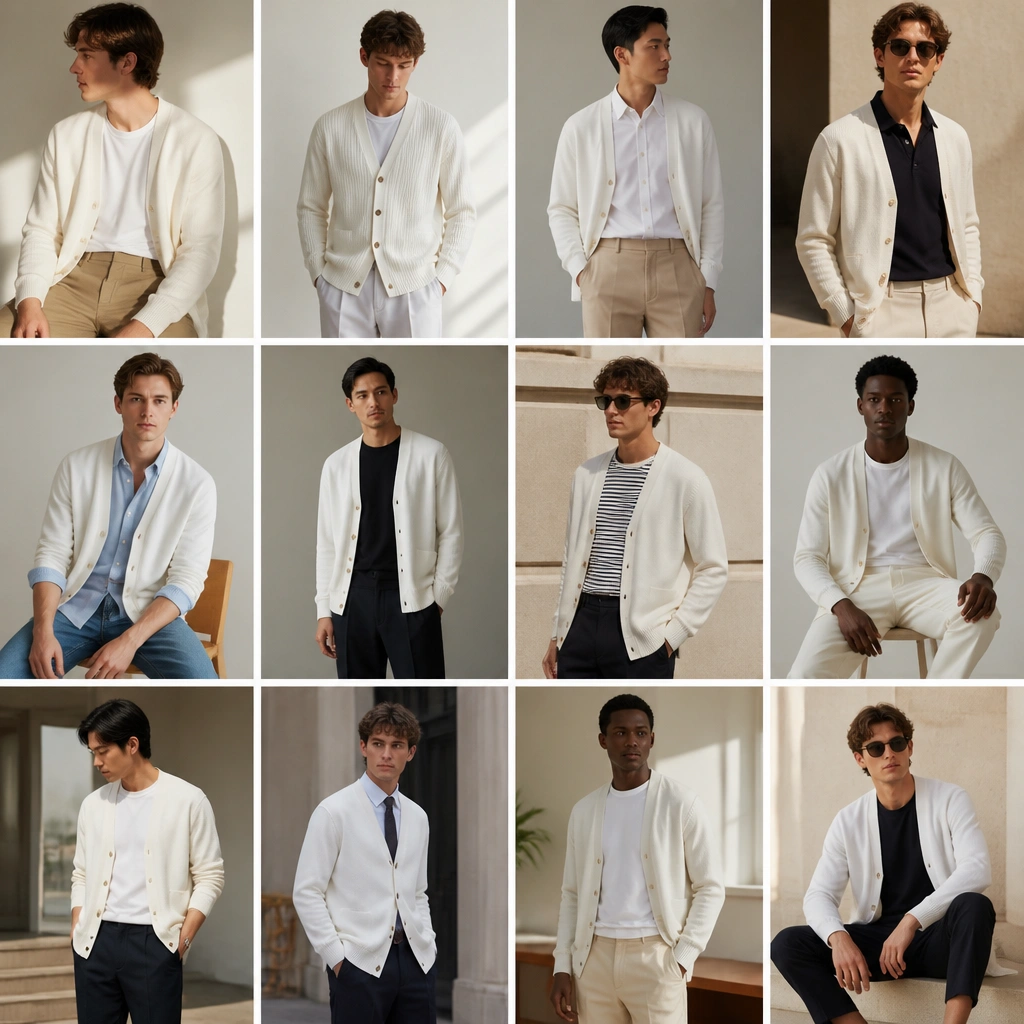 12 White Cardigan Outfit Ideas for Men