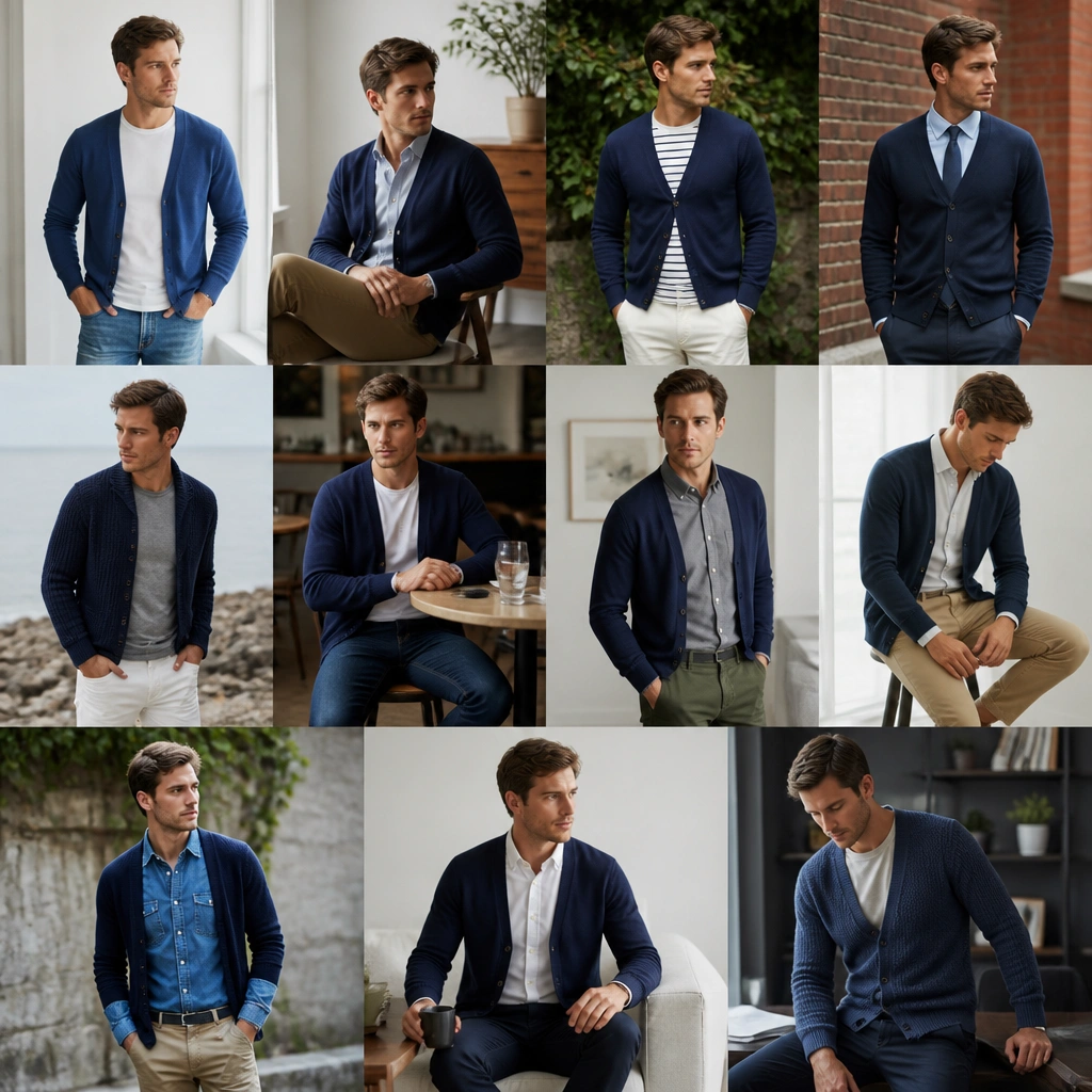 11 Blue Cardigan Outfit Ideas for Men