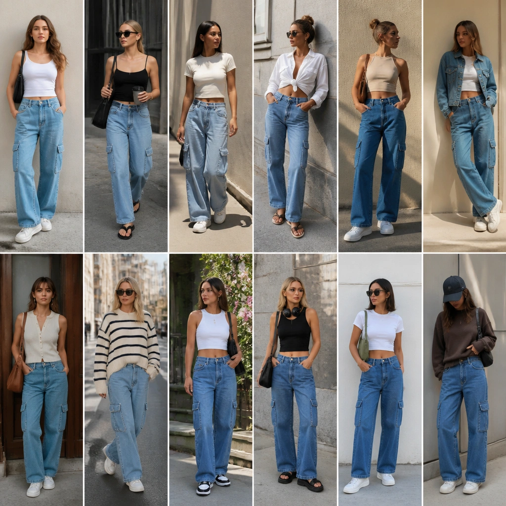 11 Budget-Friendly Blue Cargo Jeans Outfits