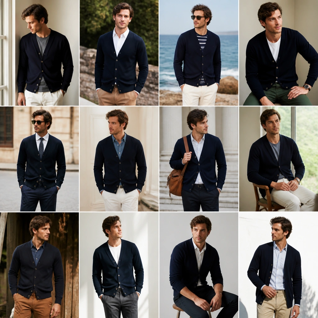 12 Navy Cardigan Outfit Ideas for Men