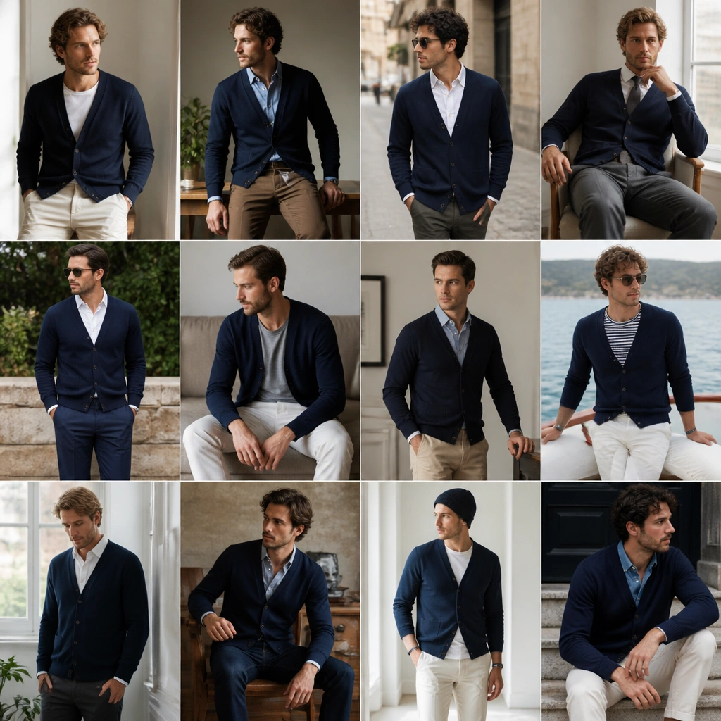 12 Navy Blue Cardigan Outfit Ideas for Men