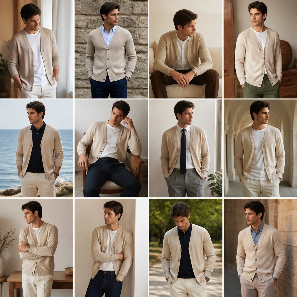 12 Beige Cardigan Outfit Ideas for Men