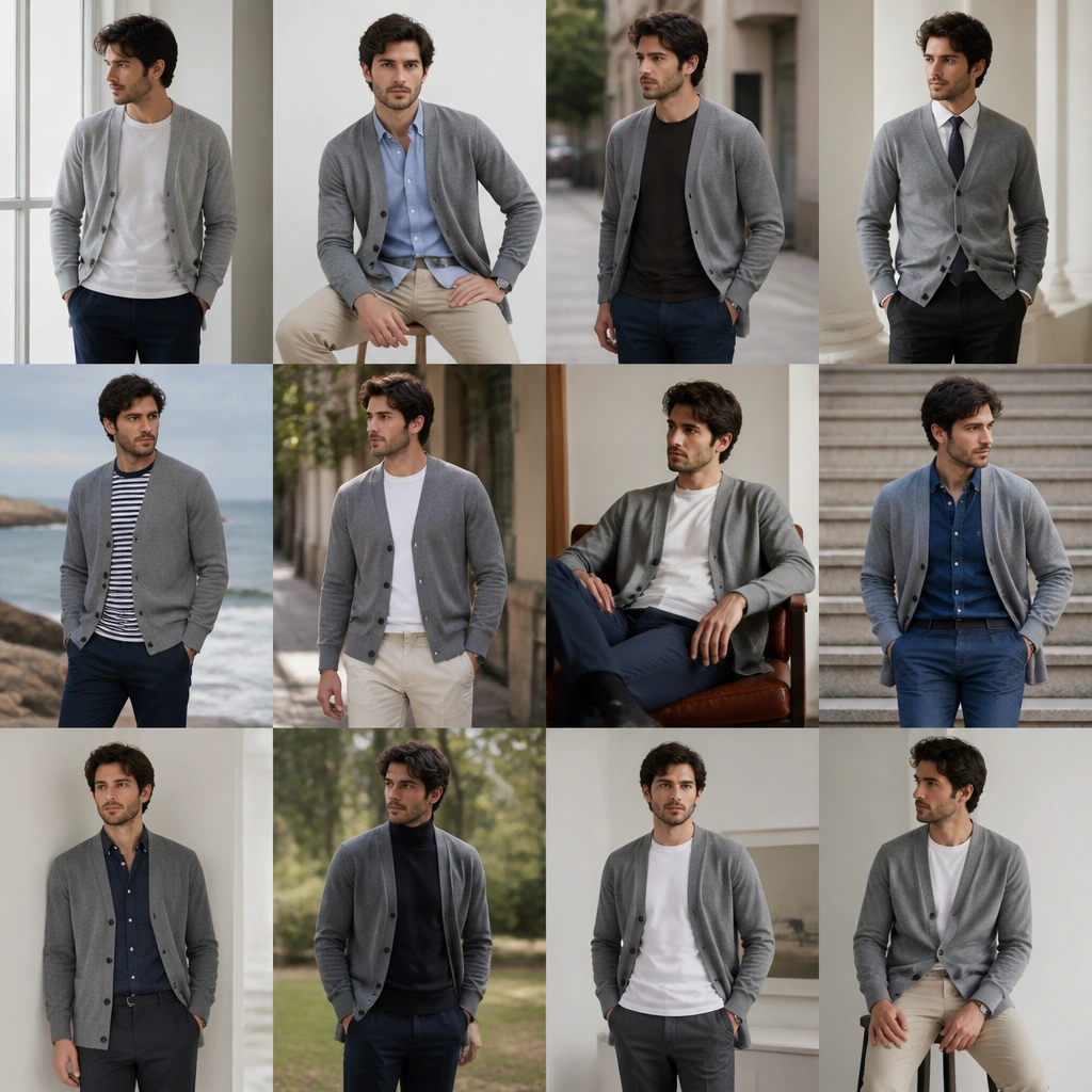 12 Gray Cardigan Outfit Ideas for Men