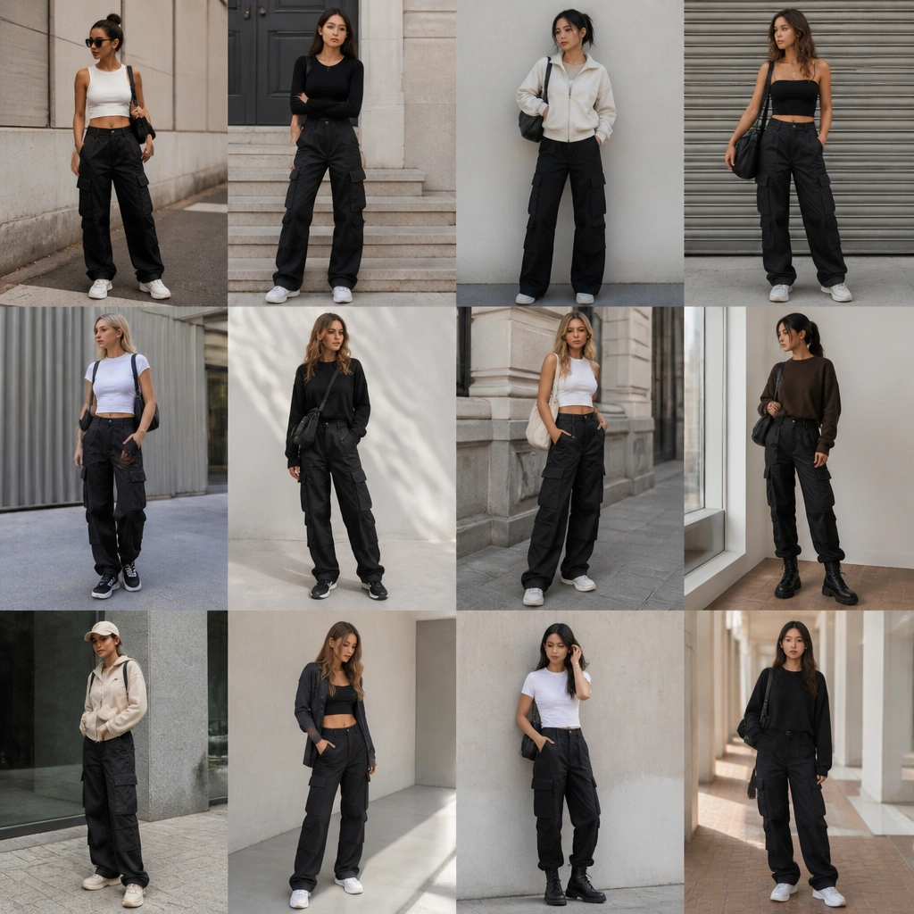 12 Beginner-Friendly Black Cargo Jeans Outfits