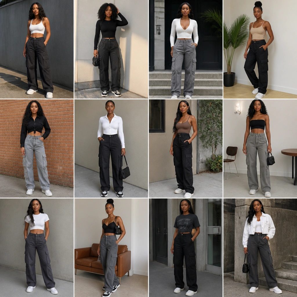 12 Budget Black Women’s Cargo Jeans Outfits