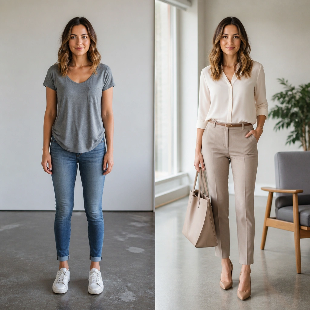 Before & After Business Casual Outfit Transformations