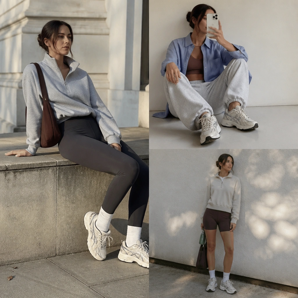 Comfort-first ASICS Gel Kayano outfit ideas for women
