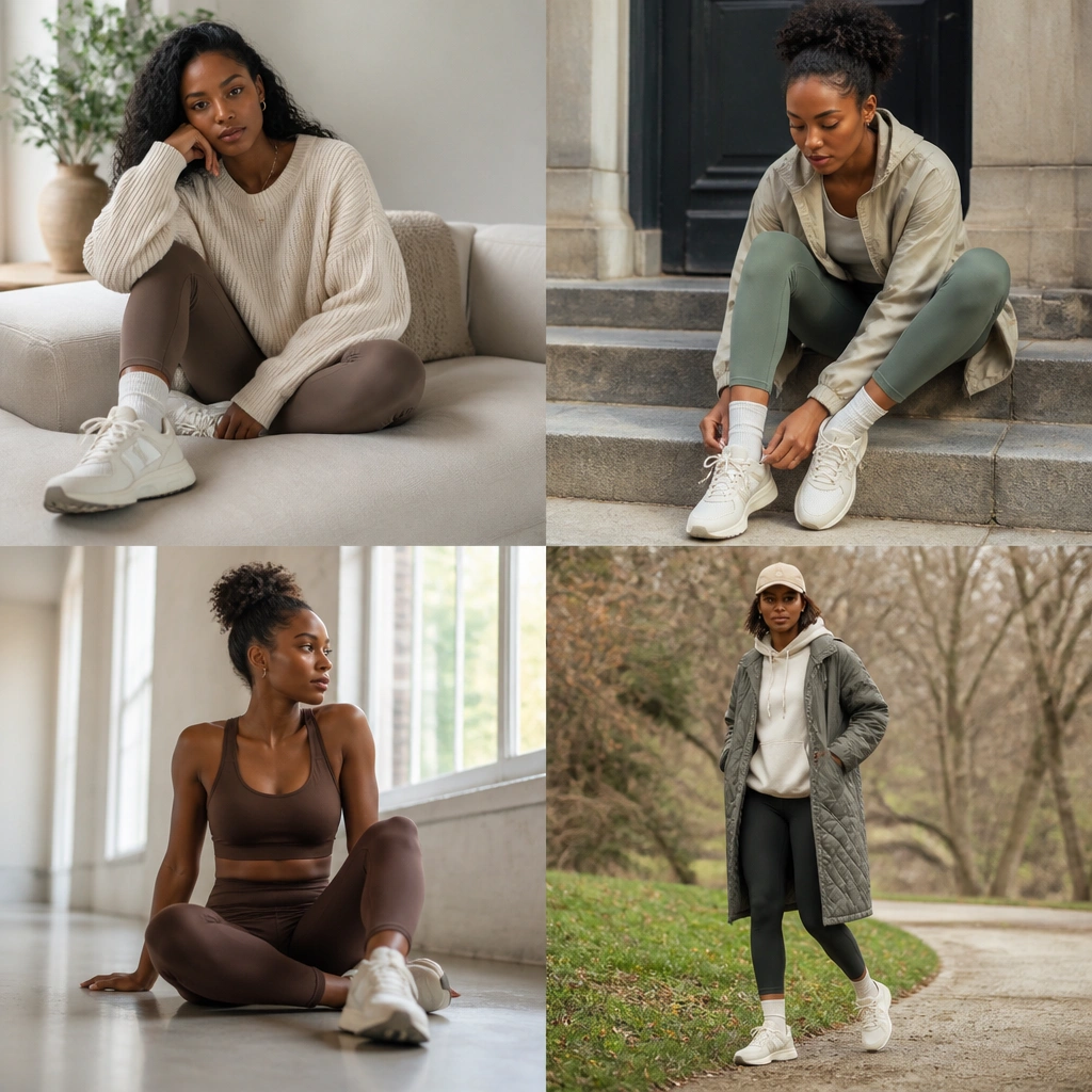 Cozy ASICS outfit ideas for Black women, year-round