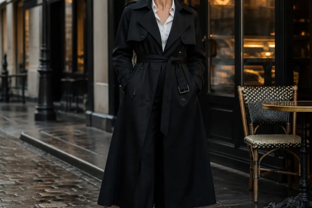 Classy Black Trench Coat Outfit Ideas for Women