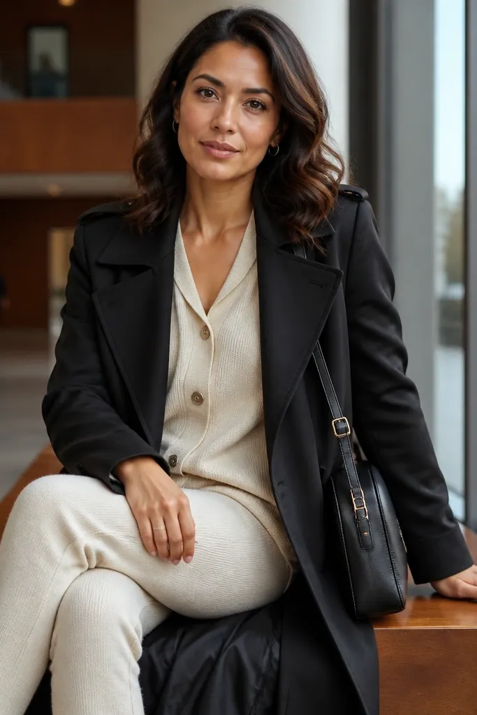 Classy Black Trench Coat Outfit Ideas for Women