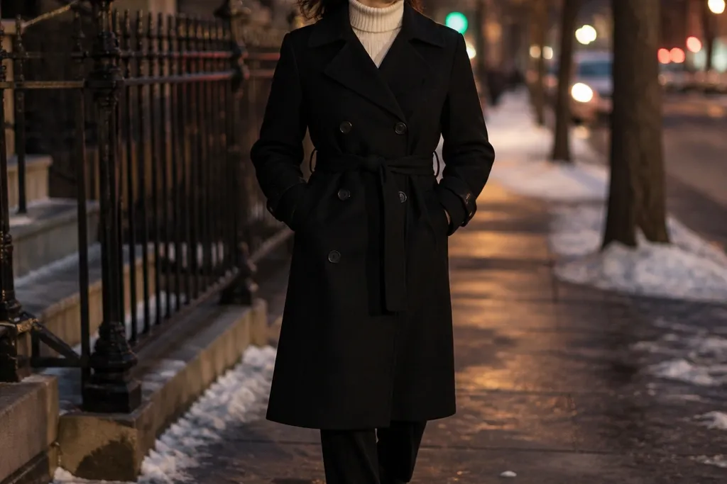 Winter Black Trench Coat Outfit Looks That Shine