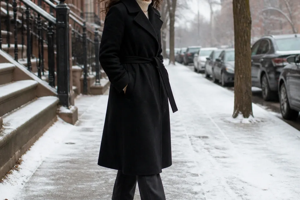 Black Wool Trench Coat Outfit Ideas for Cold Days