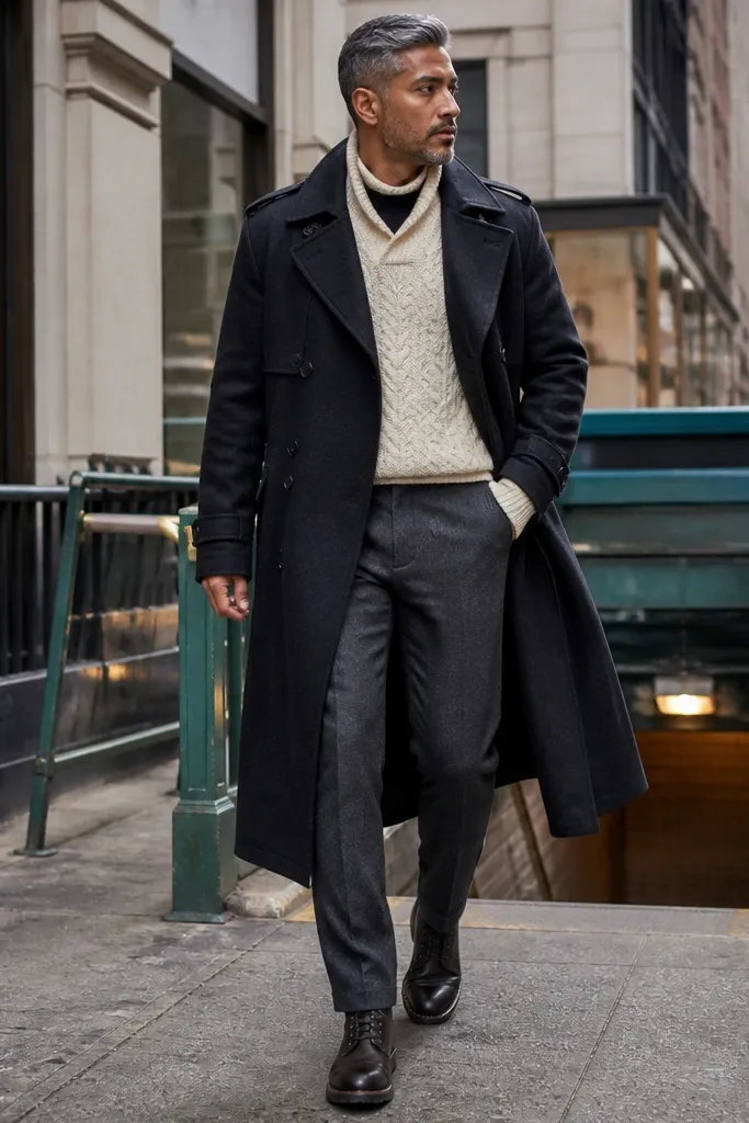 Black Wool Trench Coat Outfit Ideas for Cold Days