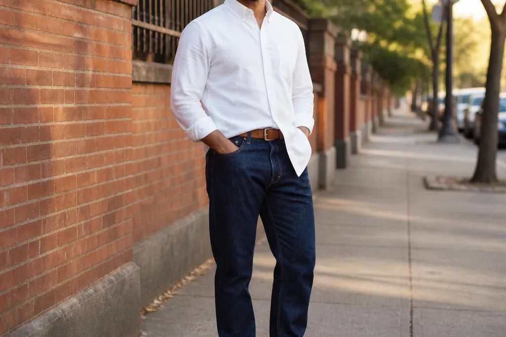 20 Blue Jeans White Shirt Outfit Men Staples