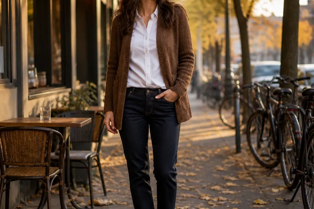 Brown Cardigan Outfit Fall Looks