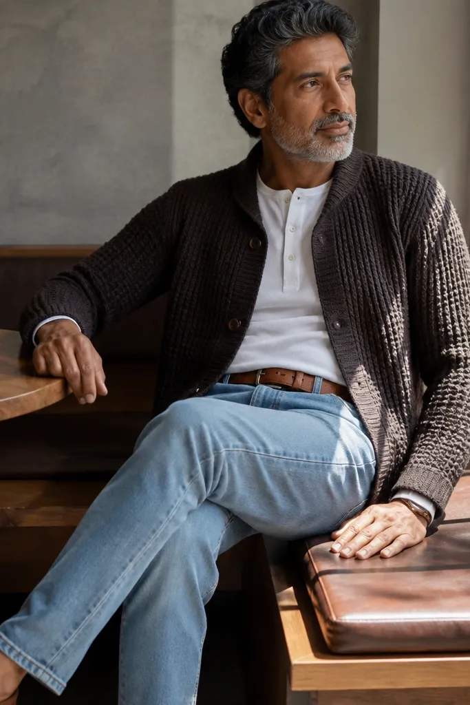 Brown Knitted Cardigan Outfit Ideas