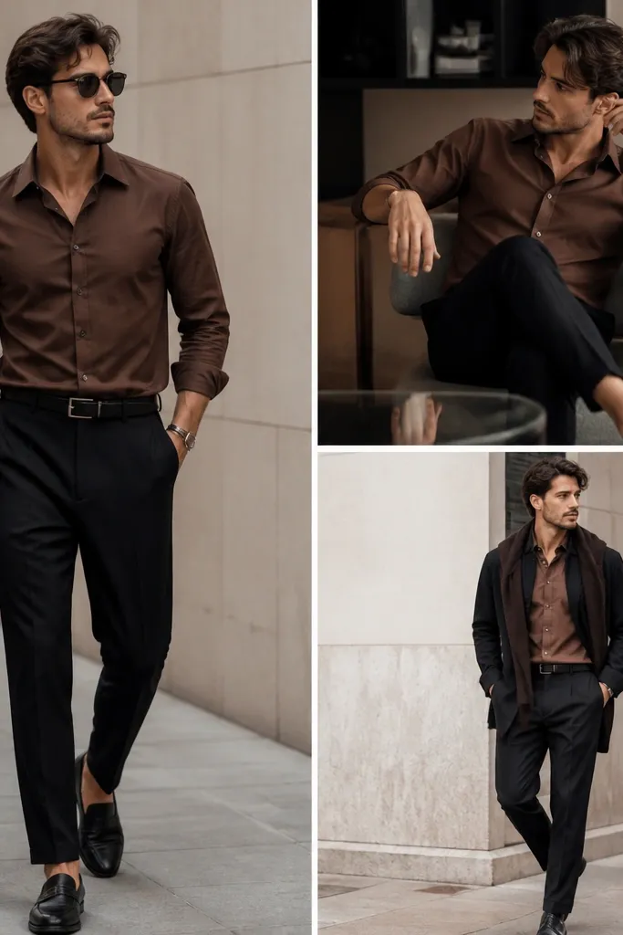 Brown Shirt Black Pants Outfit Ideas That Always Work