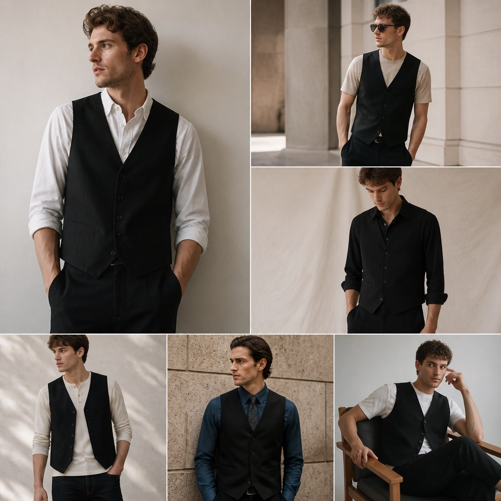 Budget Black Vest Outfit Ideas for Men