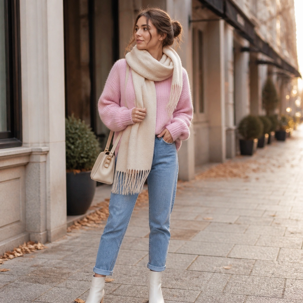 Budget Pink Sweater Outfit for Winter (Cozy + Chic)