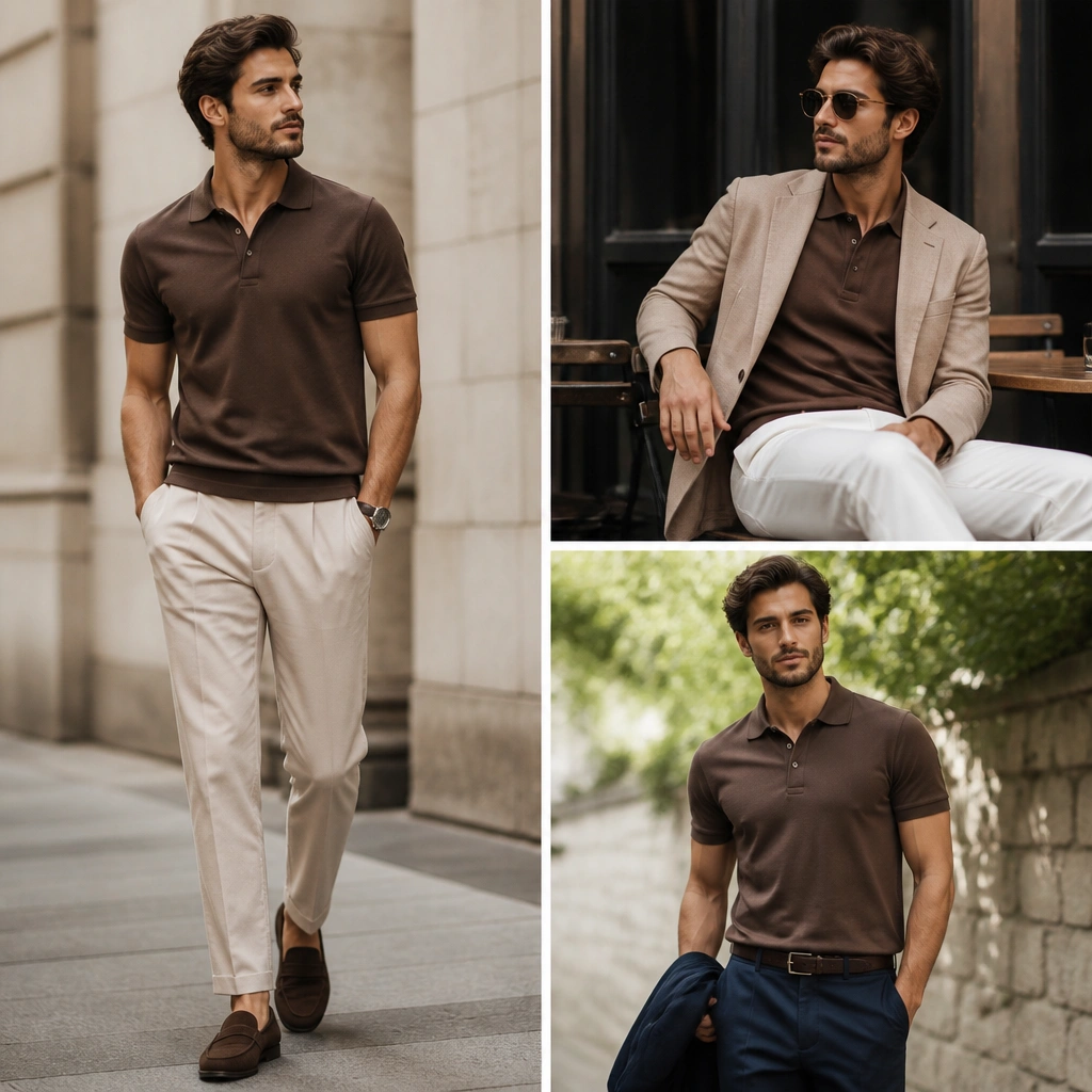 Casual Smart Brown Polo Shirt Outfit Ideas for Men
