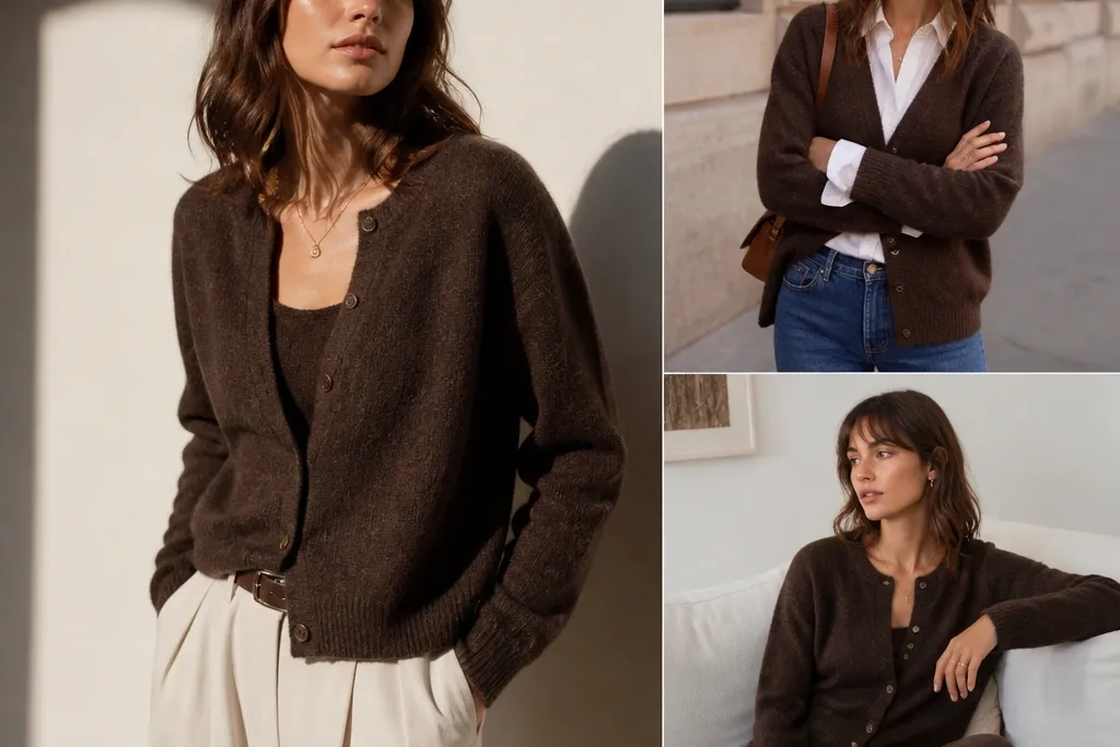 Chocolate Brown Cardigan Outfit Ideas