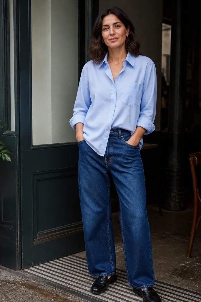 20 Dark Blue Baggy Jeans Outfit Men Looks