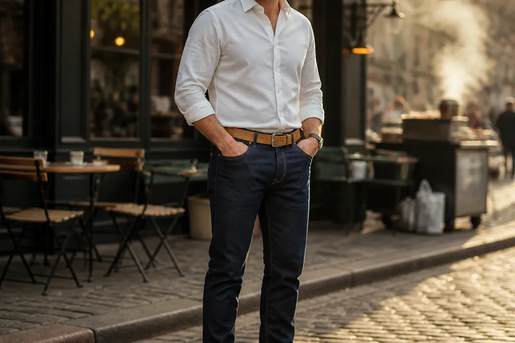 20 Dark Blue Denim Jeans Outfit Men Outfits