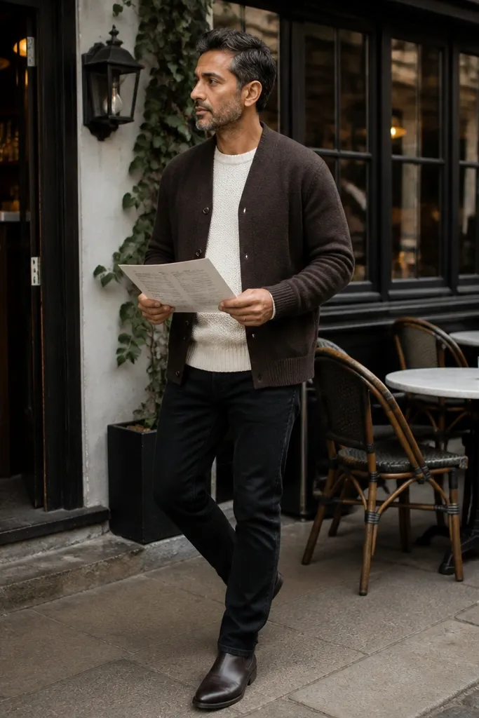 Dark Brown Cardigan Outfit Ideas