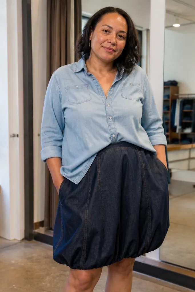 Denim Bubble Skirt Outfit Ideas I Loved Most