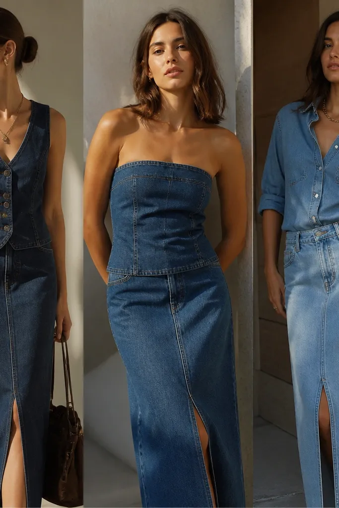 Denim Skirt and Top Outfit Ideas That Look Expensive