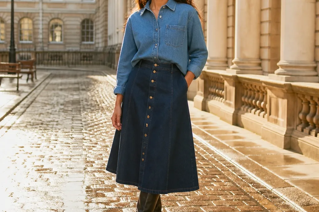 Best Denim Wash Denim Top and Skirt Outfit Ideas
