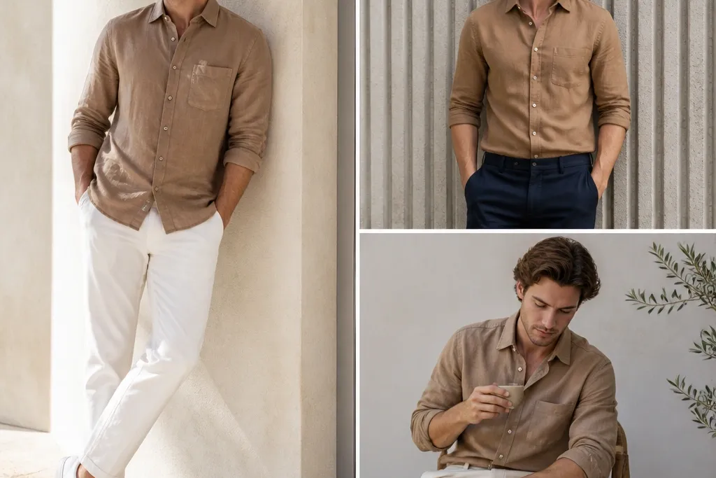 Effortlessly Sharp Light Brown Shirt Outfit Ideas for Men
