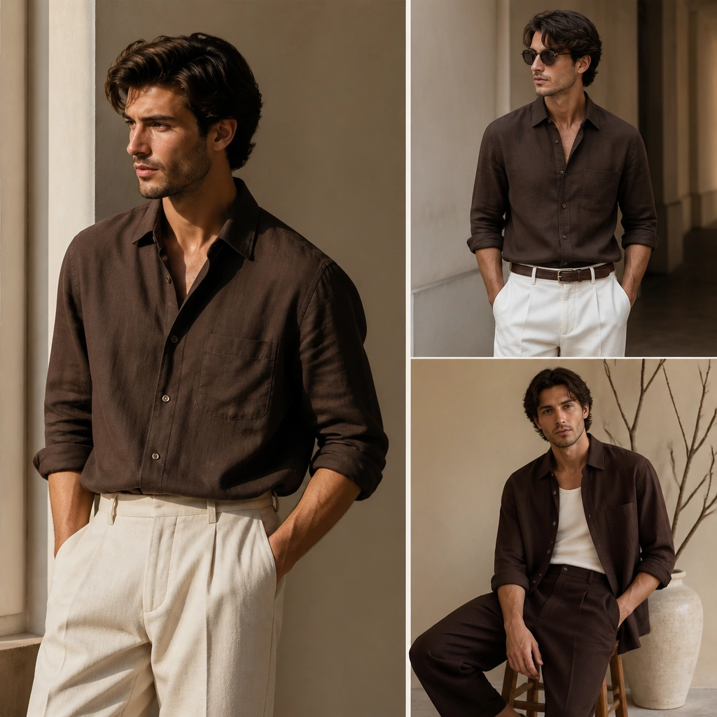 Elevating Dark Brown Shirt Outfit Ideas