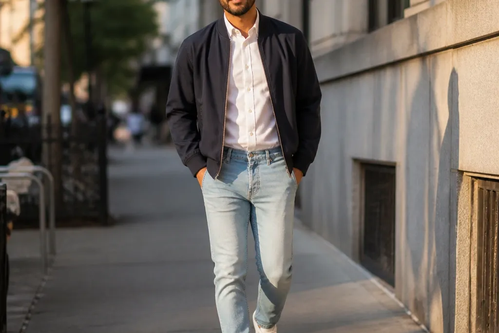 20 Light Blue Denim Jeans Outfit Men Looks