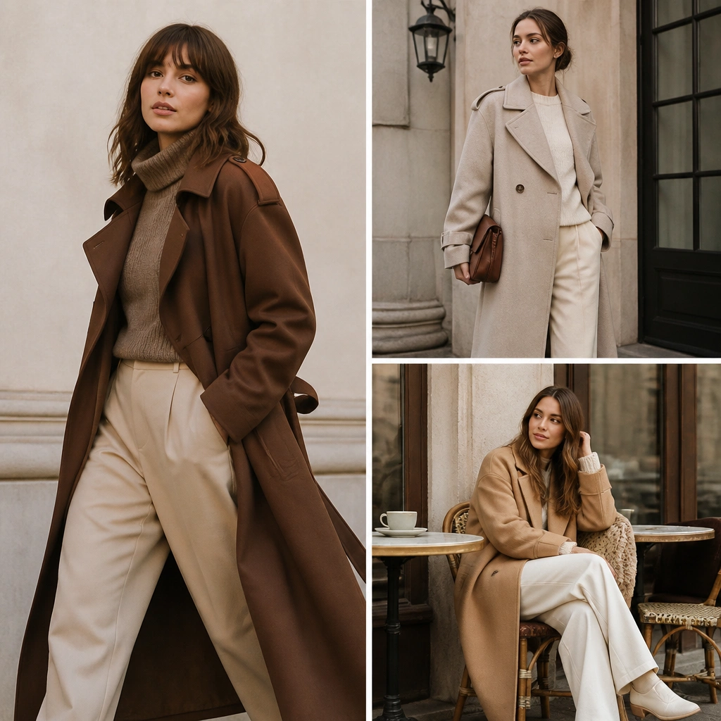 Cozy Warm Long Trench Coat Outfit Ideas