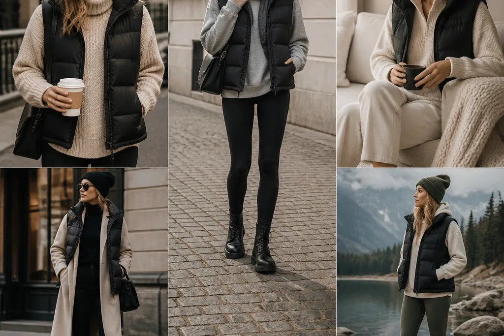 Low Maintenance Black Vest Winter Outfit Ideas