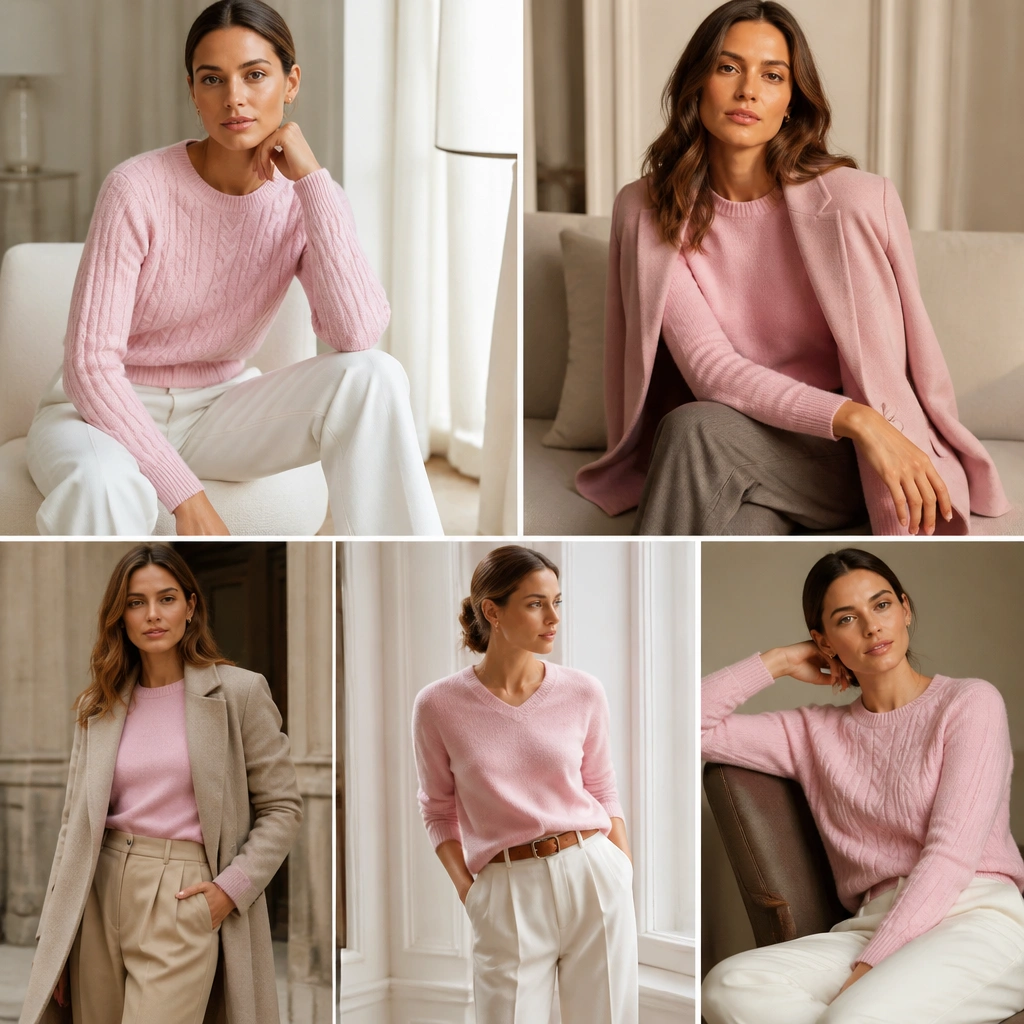 Luxe High End Pink Ralph Lauren Sweater Outfit Ideas