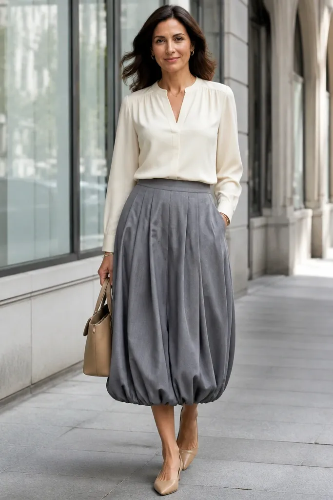 Midi Bubble Skirt Outfit Ideas That Look Elegant