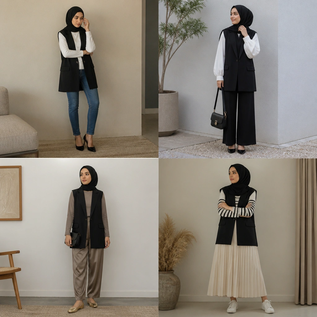 Mistakes to Avoid in Black Vest Hijab Outfits