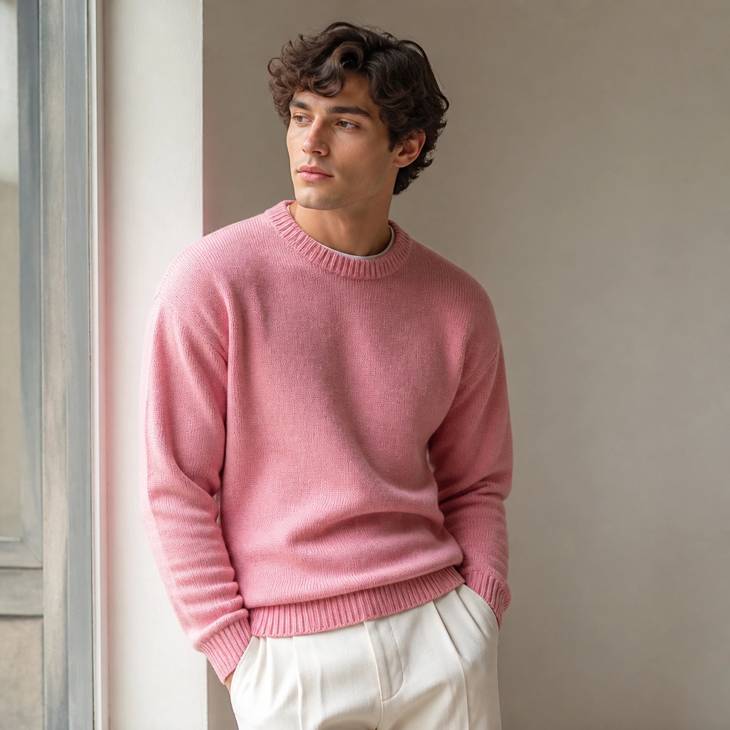 Modern Pink Sweater Outfit for Men (Clean + Confident)
