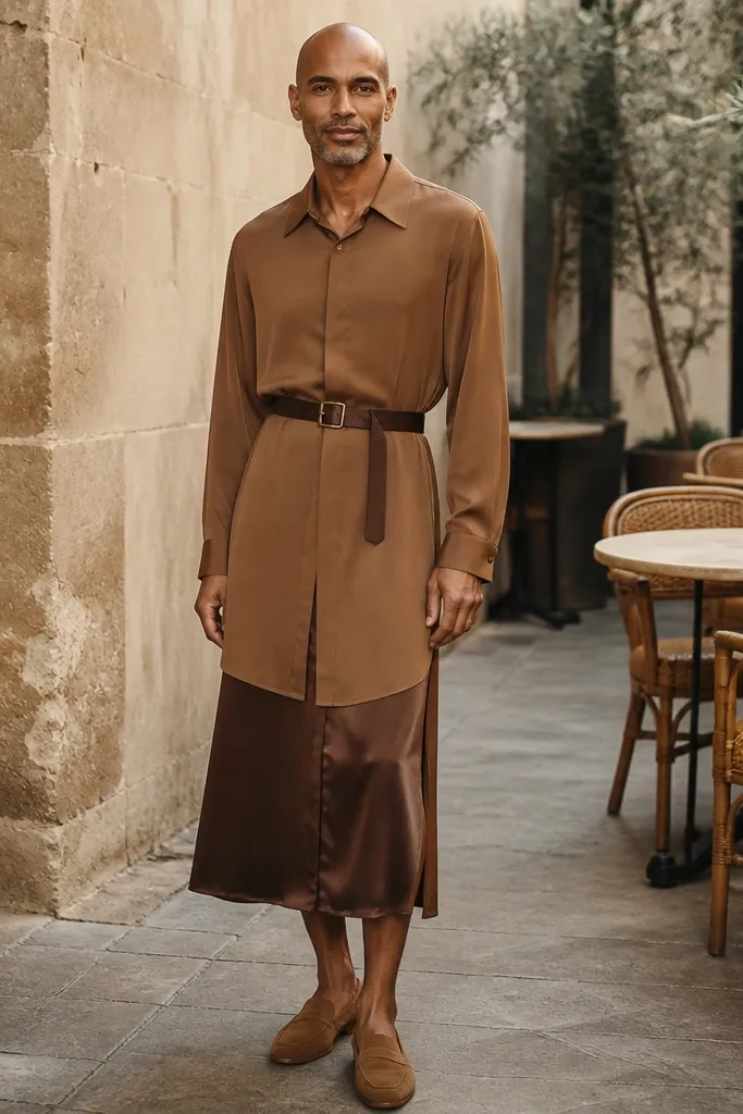Monochrome Brown Dress Outfit Ideas