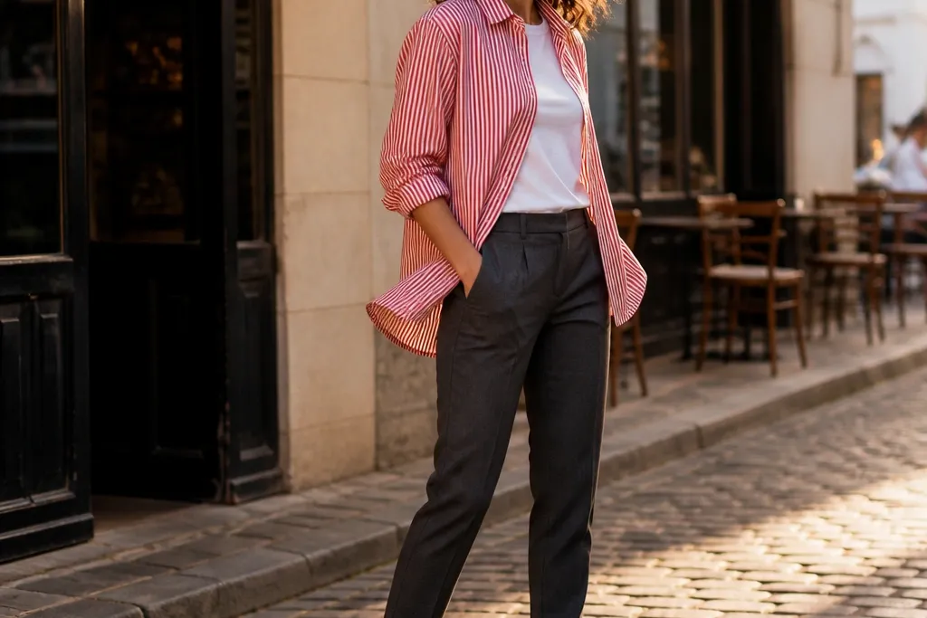 15 Red Striped Shirt Outfit Ideas Worth Trying