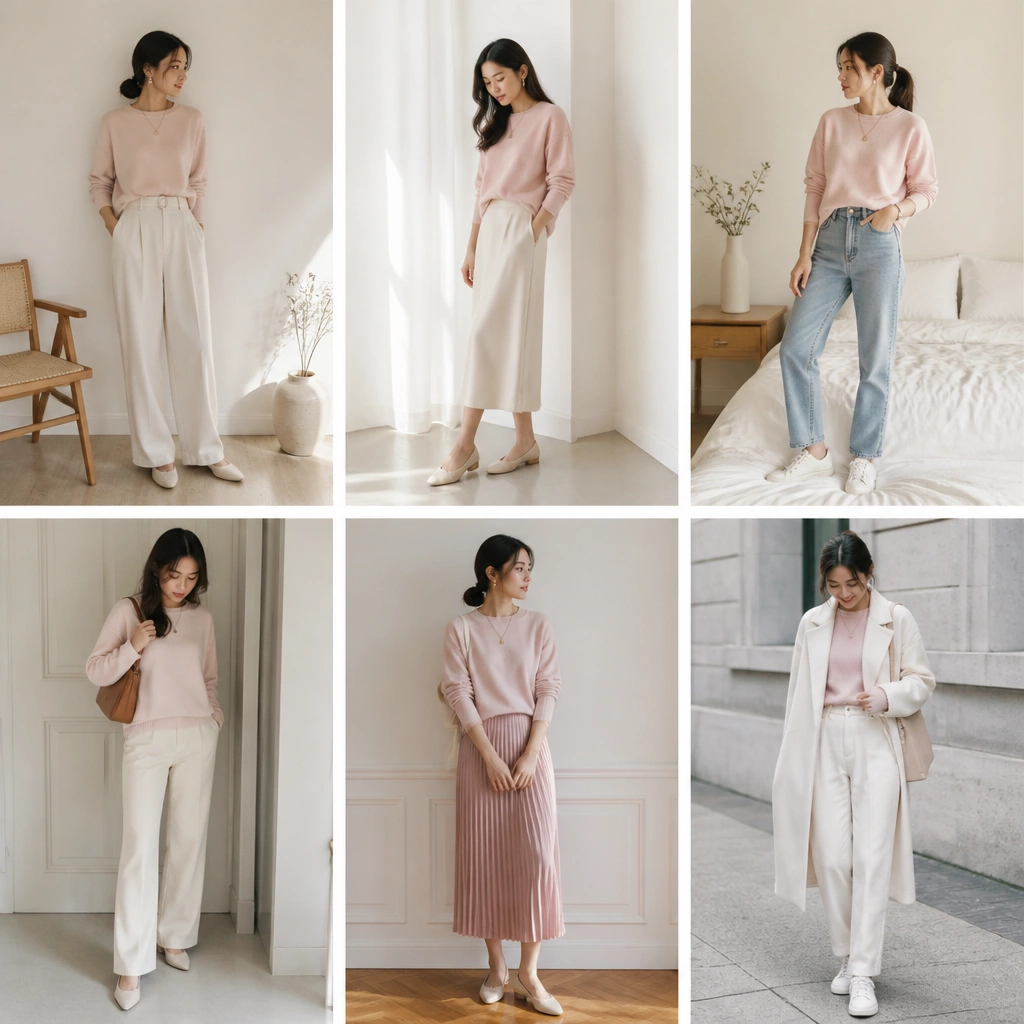 Small Space Baby Pink Sweater Outfit Ideas