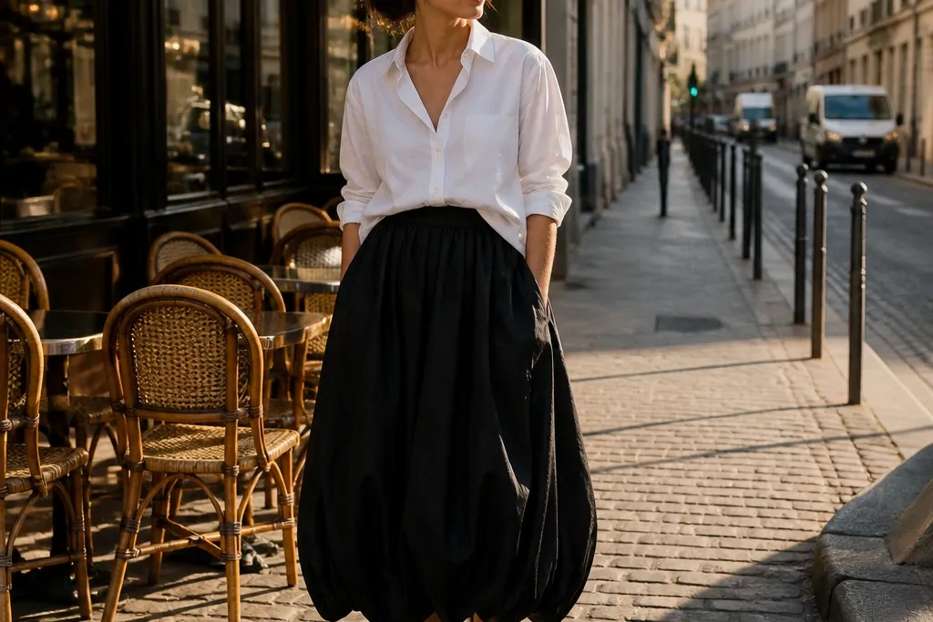 Street Style Bubble Skirt Outfit Ideas
