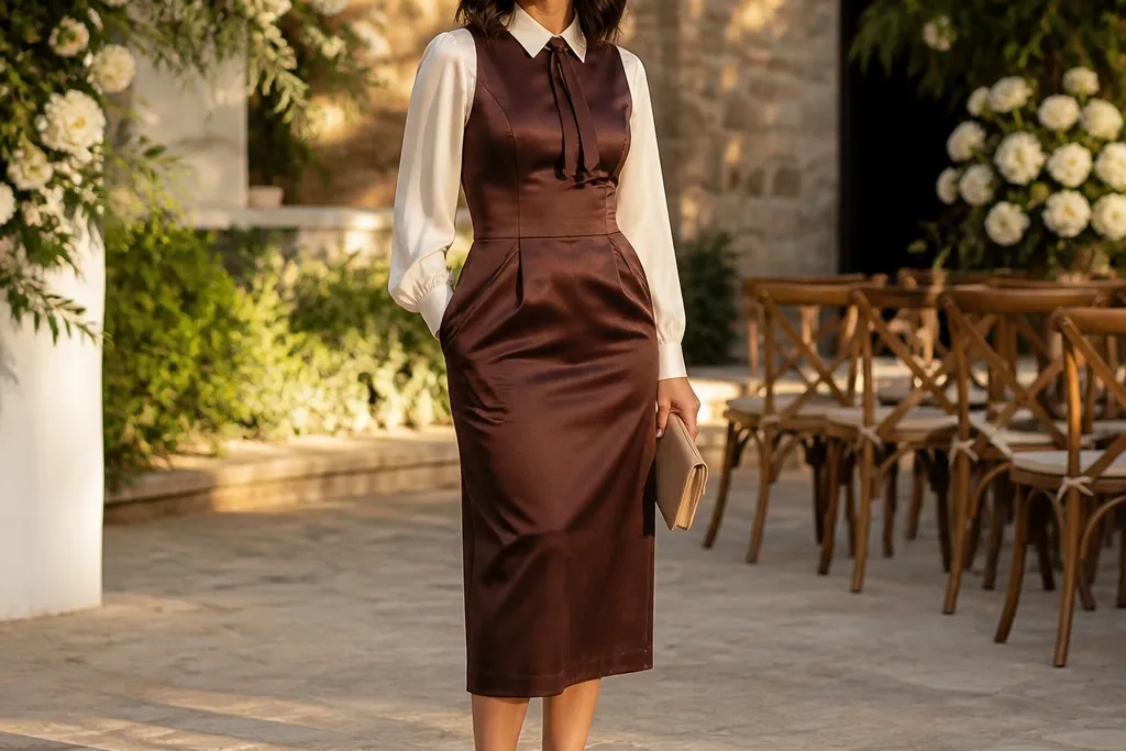 Wedding Brown Dress Outfit Ideas